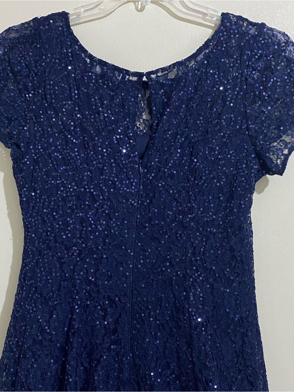 Ignite Women’s Cocktail Sparkling Navy Lace Formal Dress Size 12 - Picture 6 of 12